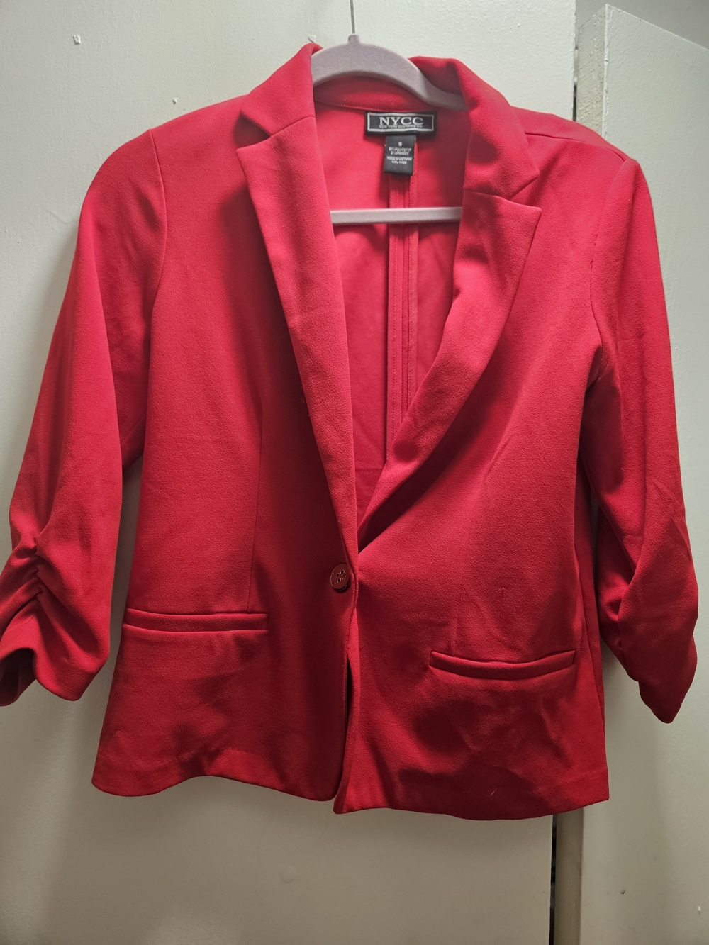 NYC Bright Red Women's Single-Button Blazer